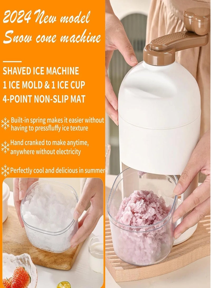 CHU DAI Snow Cone And Shaved Ice Machine, Manual Slushie Machine, Household Crushed Ice Maker, With 2 Models Ice Cube Tray, Easy To Clean And Store, For Making Shaved Ice, Snow Cones, Slushies, ice crusher - Image 3