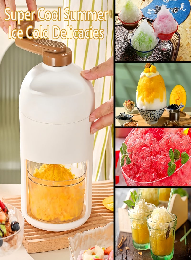 CHU DAI Snow Cone And Shaved Ice Machine, Manual Slushie Machine, Household Crushed Ice Maker, With 2 Models Ice Cube Tray, Easy To Clean And Store, For Making Shaved Ice, Snow Cones, Slushies, ice crusher - Image 4