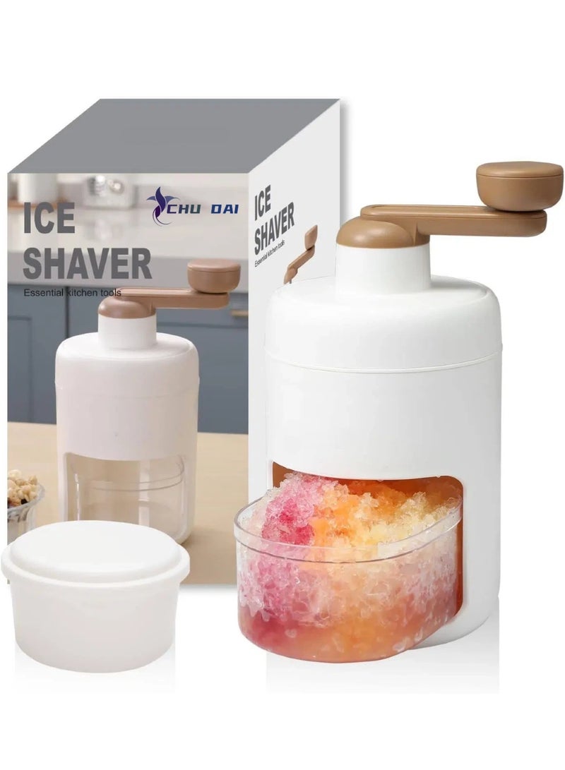 CHU DAI Snow Cone And Shaved Ice Machine, Manual Slushie Machine, Household Crushed Ice Maker, With 2 Models Ice Cube Tray, Easy To Clean And Store, For Making Shaved Ice, Snow Cones, Slushies, ice crusher - Image 1