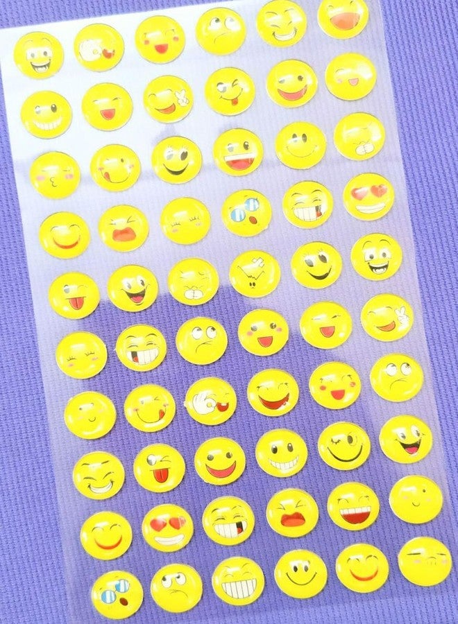 Brikshi 3D Crystal Stone Smiley Emoji Face Expression Self Adhesive Stickers (Pack of 2) - 60 Emojis Each Pack - Acrylic Material - Image 2