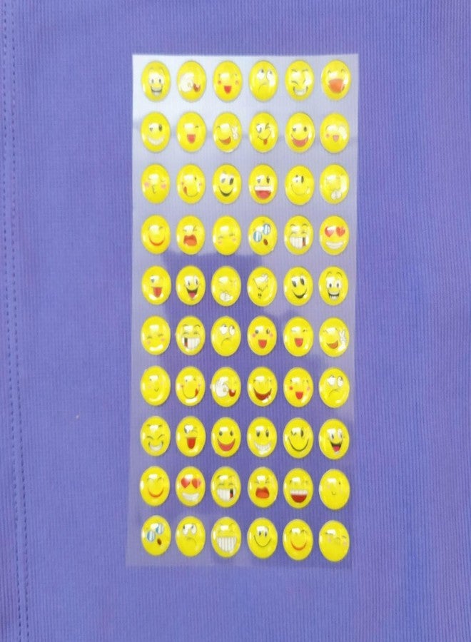 Brikshi 3D Crystal Stone Smiley Emoji Face Expression Self Adhesive Stickers (Pack of 2) - 60 Emojis Each Pack - Acrylic Material - Image 4
