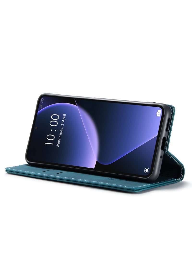 CaseMe Xiaomi 13T/13T pro Case Wallet Case Book Folding Flip Folio Case with Magnetic Kickstand Card Slots Protective Cover - Green - Image 5