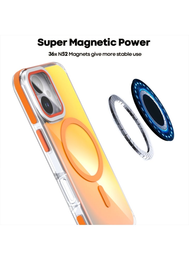 For iPhone 17 Magnetic Case TPU Acrylic Phone Back Cover with Lens Film and Kickstand - Black - Image 3