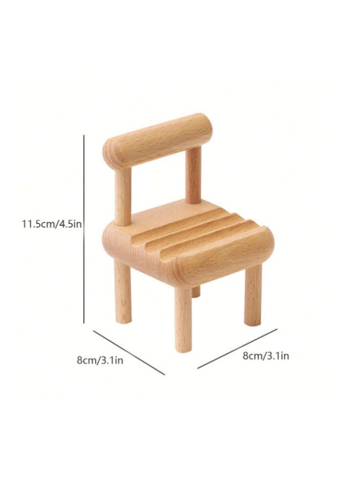 Mini Chair Phone Holder or stand, Fully Assembled Wooden Desktop Stand, Compatible with Smartphone, Kindle, Pad, Switch, Tablet and E-Readers - Image 5