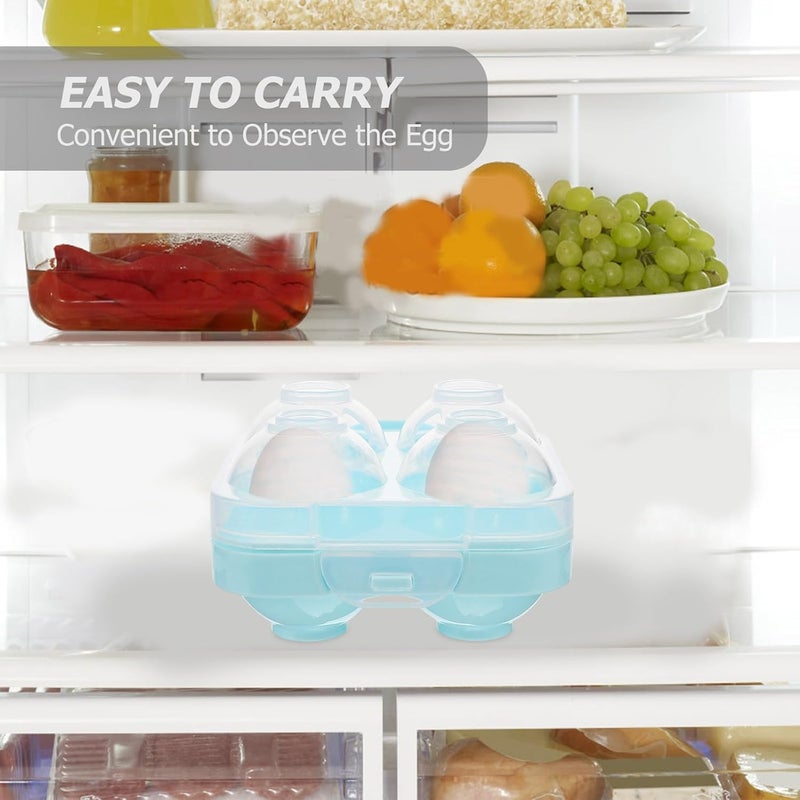 DOITOOL Refrigerator Egg Organizer Rack Blue Plastic Egg Holder Tray for Fridge Storage Lightweight for Kitchen - Image 3