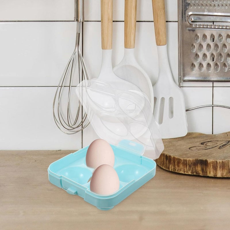 DOITOOL Refrigerator Egg Organizer Rack Blue Plastic Egg Holder Tray for Fridge Storage Lightweight for Kitchen - Image 4