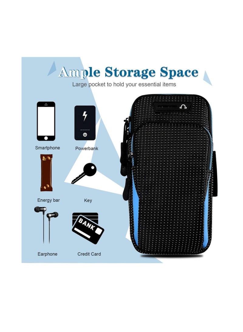 Running Armband, Universal Sports Phone Armband, Waterproof Breathable Running Armband Phone Holder Bag, Running Phone Armband Compatible with Phone - Image 3