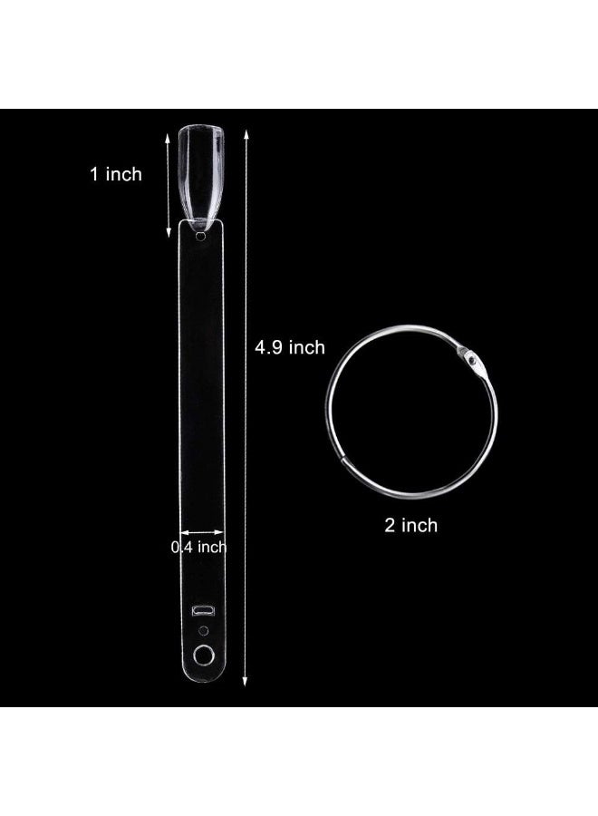 150 Pcs Clear Nail Swatch Sticks with Ring, Fan Shape Nail Art Tips, False Nail Sample Sticks, Nail Practice Color Display, Transparent Board for Nail - Image 3