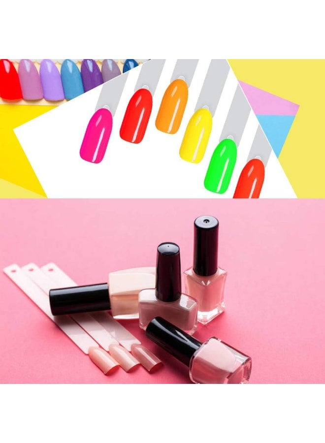 150 Pcs Clear Nail Swatch Sticks with Ring, Fan Shape Nail Art Tips, False Nail Sample Sticks, Nail Practice Color Display, Transparent Board for Nail - Image 2