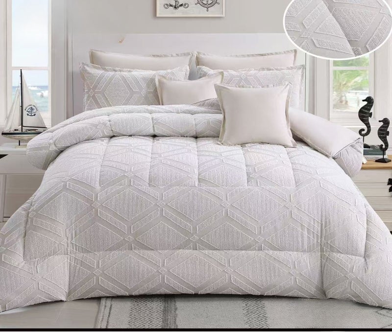 Double bed sheet set, 8 pieces, microfiber, with an elegant design and comfortable quality.