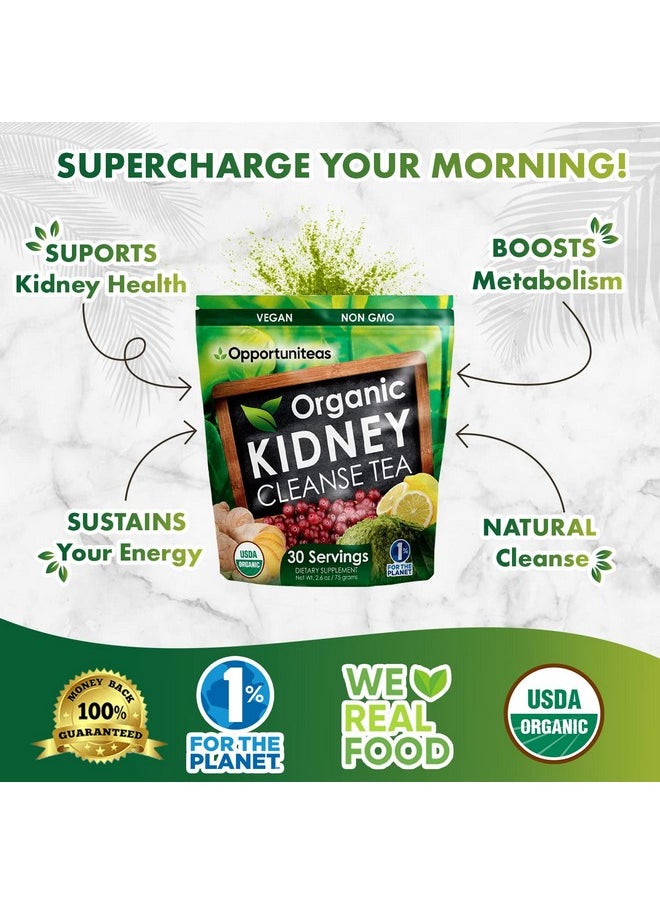 Opportuniteas Opportuniteas Organic Kidney Cleanse Detox & Repair Tea - Matcha Green Tea, Cranberry, Lemon & Ginger. 4 Cleansing Superfoods for Drinks. Vegan & Non-GMO - 30 Servings  - Image 4