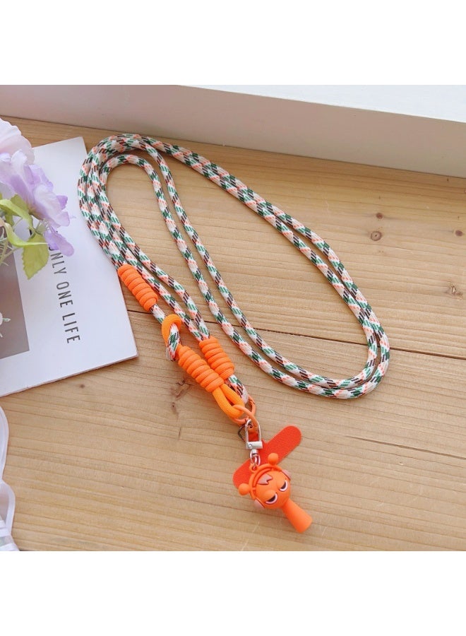 NIBEMINENT Beaded Phone Lanyard, Anti Lost Removable Wrist Strap, Colorful Long Sleeve Bracelet Pendant, Phone Keychain Lanyard,Colorful Orange