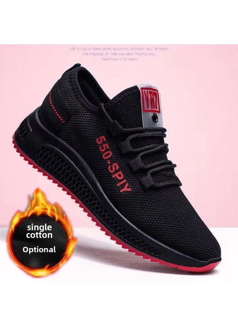 2019 Summer Womens Mesh Sneakers Breathable Canvas Shoes 550-red [single shoes]]