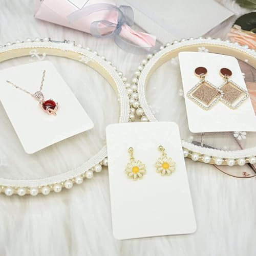 Festiko® Jewellery Display Cards (White, Pack of 200 Pcs) | Rectangle Jewellery Tags for Earrings & Necklaces | Premium Earring Display Cards for Jewellery Packaging, Retail & Exhibitions - Image 4