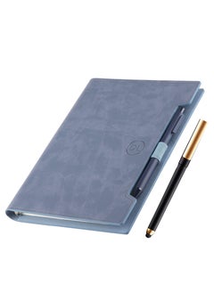 Classic Leather Journal Notebook Refillable Notebook with Lined Pages Personal Diary Writing Notebook Gifts A5 Business Notebook with Pockets/Pen/Pen Holder (160 Pages Blue)