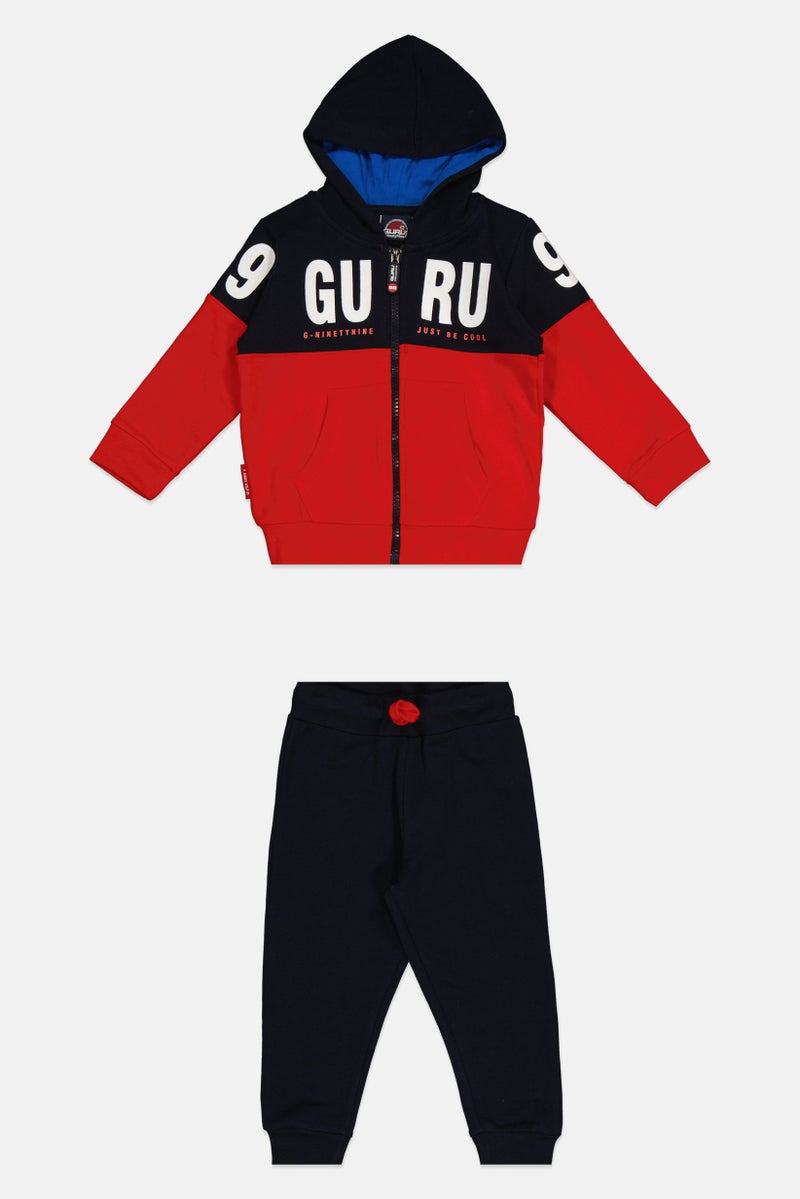 Guru 99 G99 By Guru Toddlers Boy 2 Piece Brand Logo Hoodie And Bottom Set, Multicolor - Image 3