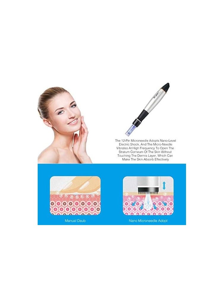 Dr pen - From Dr. Pen A1 Electrode Micro Needle Derma Pen Dr. Pen Ultima A1 Micro Needle Pen is mostly used for facial wrinkles, scars, stretch marks and facial lines It can be used for exfoliation. Use on face, forehead, head, neck, nose, scalp, chin and other body parts such as abdomen Our Dr. Pen is a revolutionary, painless, comfortable and non-surgical home care tool that will give you a healthy, radiant and perfectly smooth skin that all your friends will notice Dr. Pen not only repairs your skin, but it can also be used as a makeup pen or tattoo pen for eyebrows, eyeliner, lips and fine hair lines Easy to use and convenient to carry - Image 1