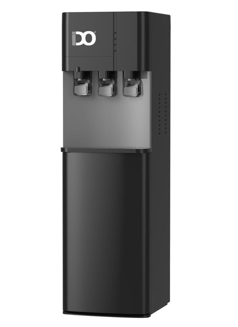 IDO - Water Dispenser 3 Taps, Top Loading with Bottom Fridge, WD201FC-BK - Image 1
