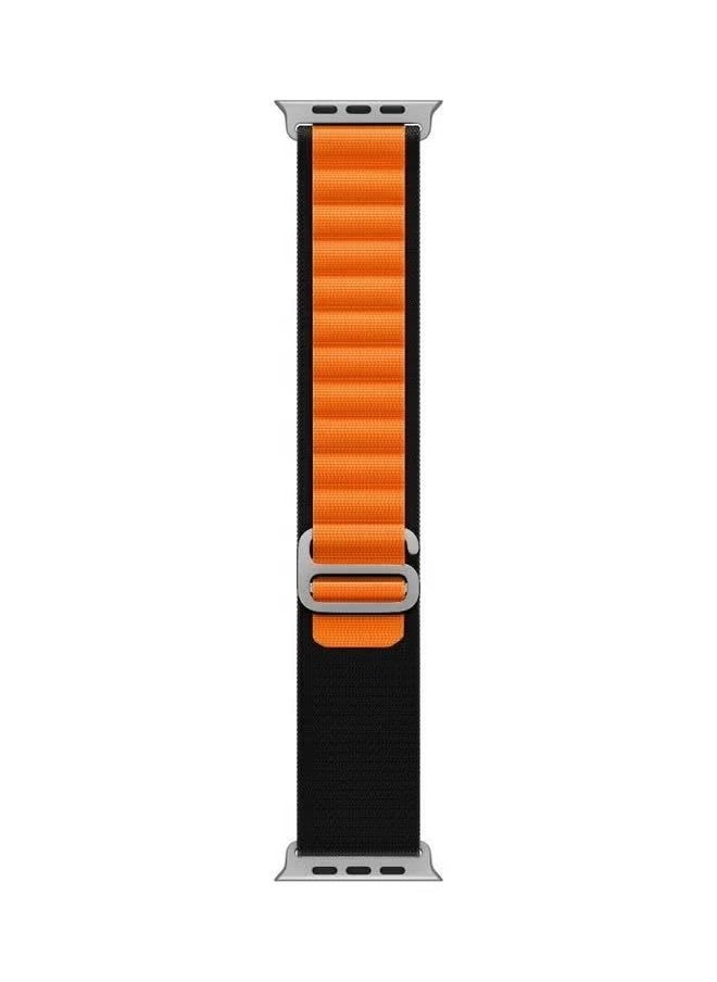 vesus - apple Watch Alpine Loop Band 49mm/45mm/44mm Nylon woven sport strap compatible with iwatch series 8/ultra/7/SE/6/5/4/3/2/1 Orange/Black - Image 1