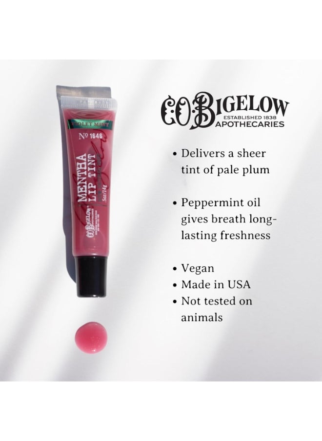 C. O. Bigelow C.O. Bigelow Plum Mint Mentha Lip Tint Trio, Moisturizing Lip Balms for Dry Lips, Light Purple Tinted Gloss, Bulk Balm 3 Pack, 0.5 oz Each  - Image 2