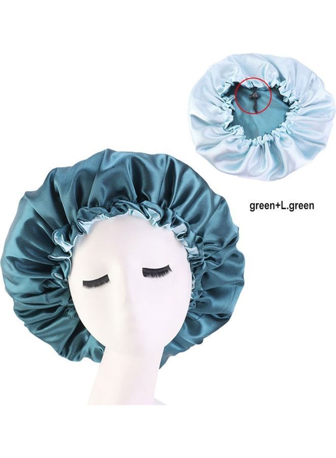 NIBEMINENT Double Sided Hair Cover Bonnet Green One Size - Image 2