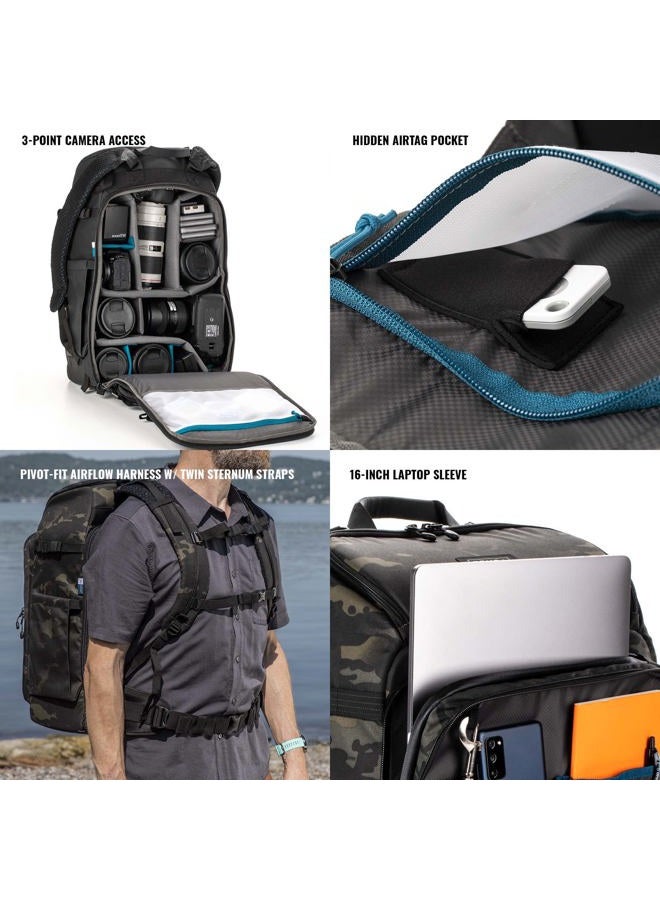 Tenba Axis v2 32L Camera Backpack for DSLR and Mirrorless Cameras and Lenses Plus a 17-inch Laptop – Multicam Black (637-759) - Image 5