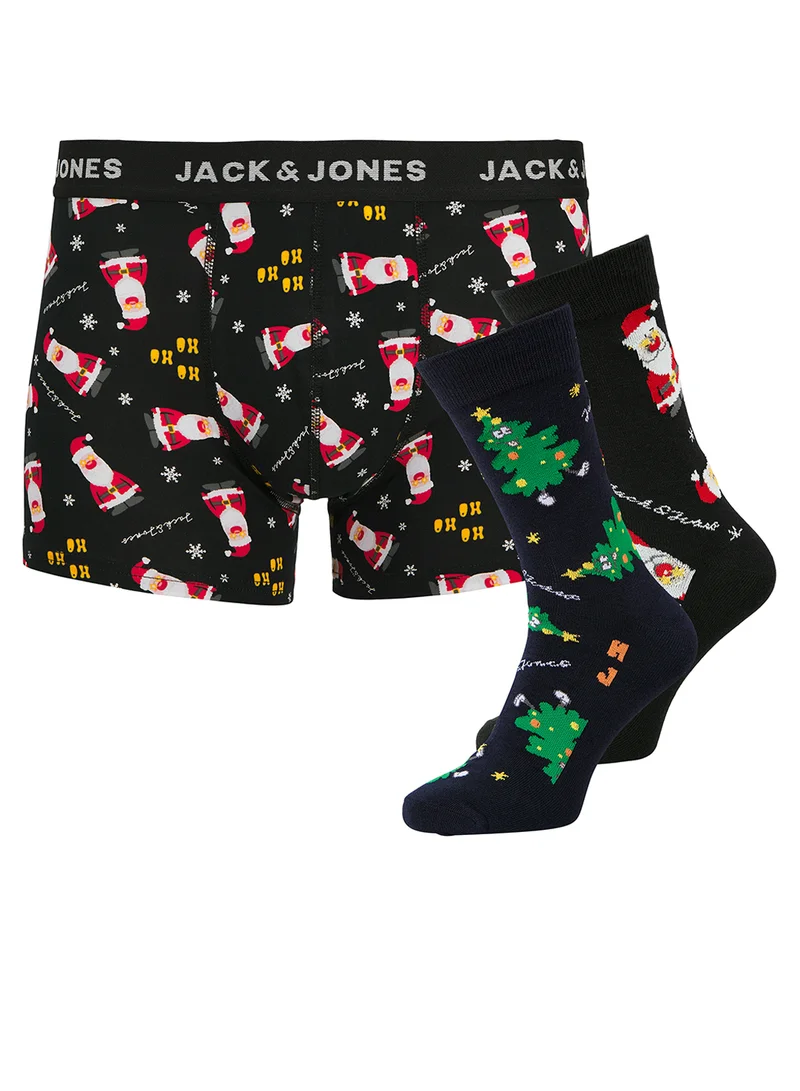 JACK & JONES All Over Printed Trunks & Socks Set