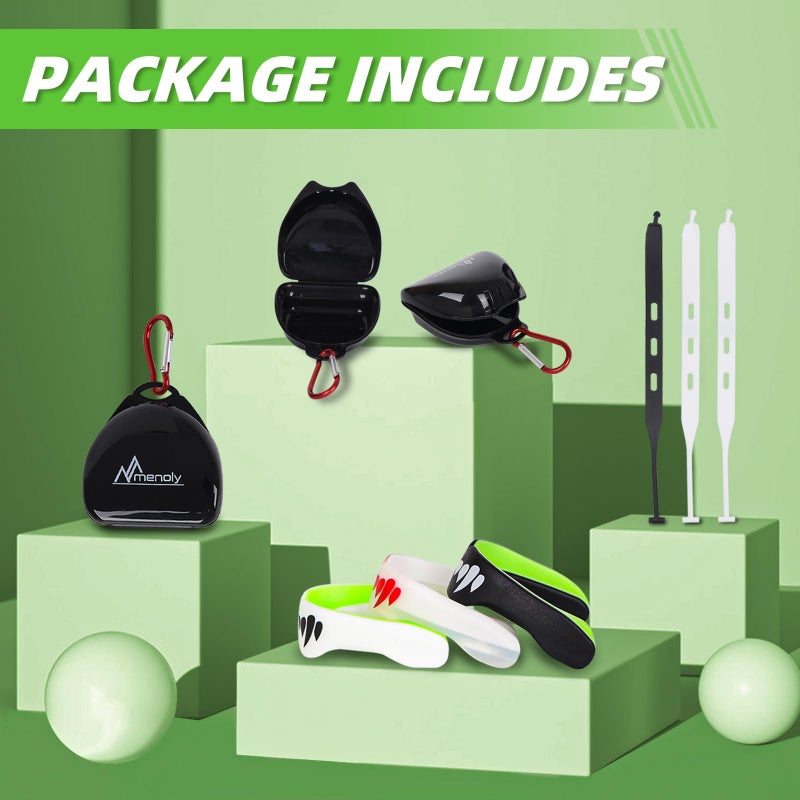 MENOLY 3 Packs Kids Youth Mouth Guard with Strap for Football - Mouth Guard Football Age 6-10 with Cases for Boxing, Lacrosse, Hockey, Basketball, MMA, Wrestling and Other Contact Sports Age 7-12 - Image 2