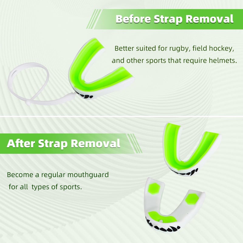 MENOLY 3 Packs Kids Youth Mouth Guard with Strap for Football - Mouth Guard Football Age 6-10 with Cases for Boxing, Lacrosse, Hockey, Basketball, MMA, Wrestling and Other Contact Sports Age 7-12 - Image 4