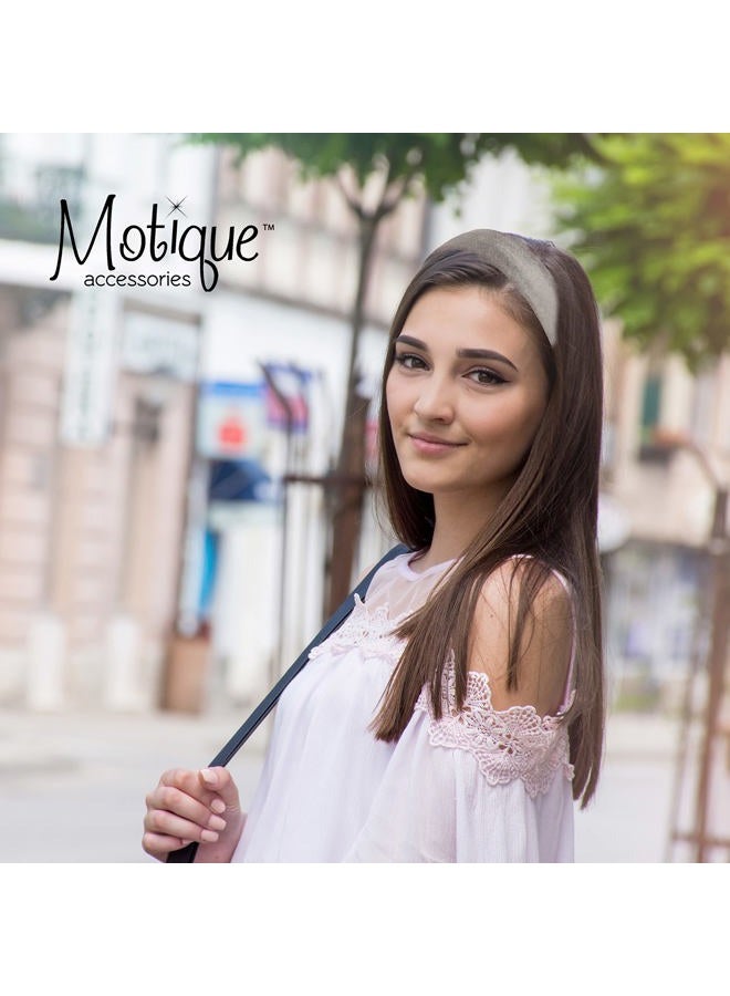 Motique Accessories 1 inch Light Grey Velvet Headband for Women and Girls - Image 2