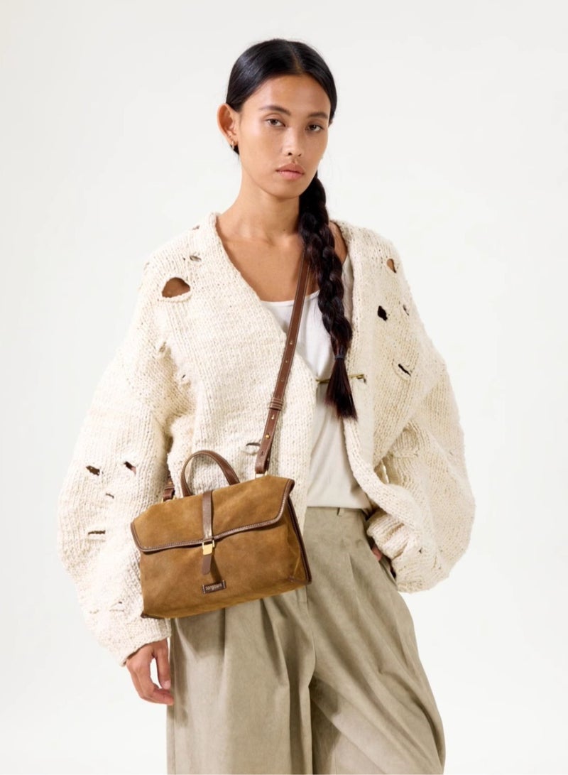 سونغمونت حقيبة سفر صغيرة من سلسلة سونغمونت سونغشانشينغ، حقيبة كتف من الجلد السويدي - Image 4