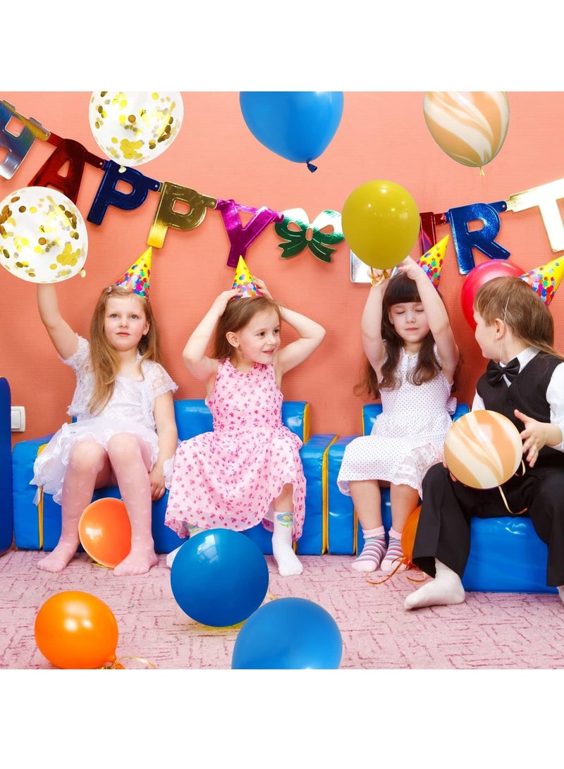 Zikra Balloon Garland Arch kit Decorations, 100PCS Orange Yellow Blue Ballons With Confetti Agate Balloons for Birthdays Baby Showers Bridal Shower Themes Party Backdrop Decor - Image 5