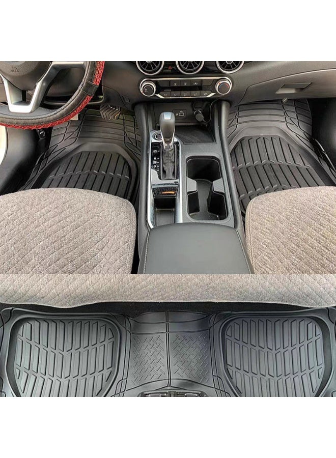 Halamodo 4-Piece All-Weather Heavy Duty, Full Set Rubber Floor Mats for Universal Fit in Cars, SUVs, and Trucks, Black, Trim to Customize - Image 3