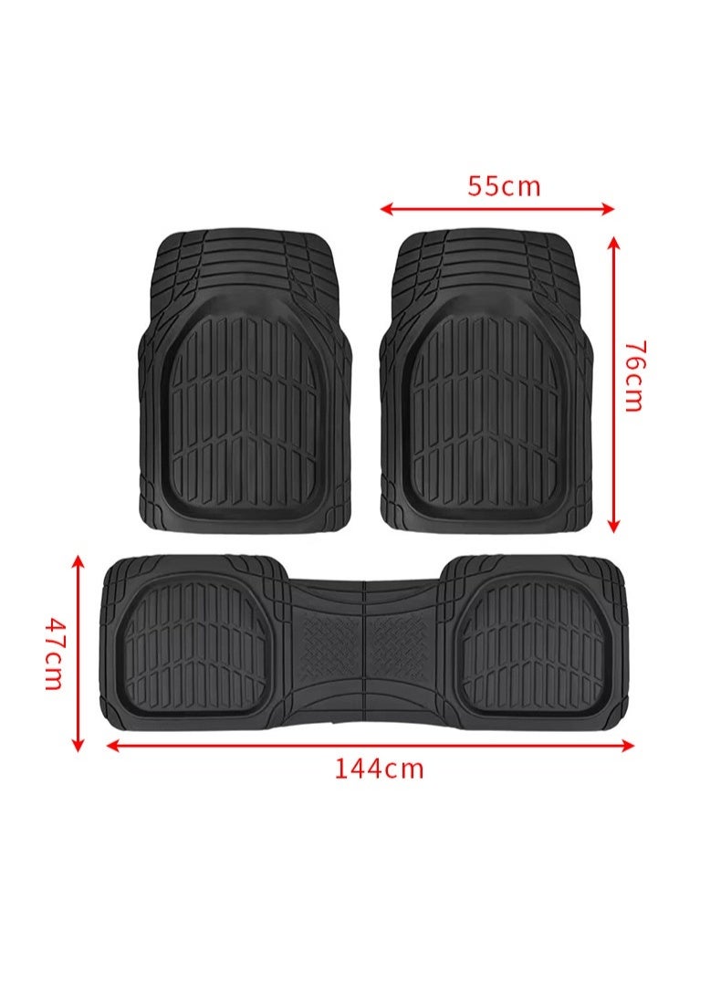 Halamodo 4-Piece All-Weather Heavy Duty, Full Set Rubber Floor Mats for Universal Fit in Cars, SUVs, and Trucks, Black, Trim to Customize - Image 4