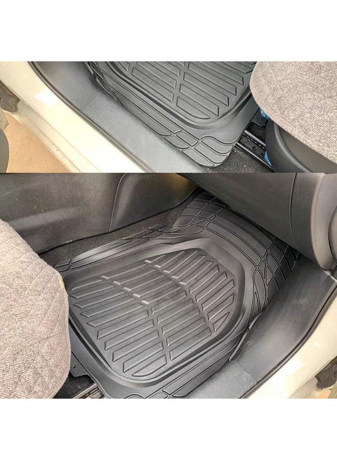 Halamodo 4-Piece All-Weather Heavy Duty, Full Set Rubber Floor Mats for Universal Fit in Cars, SUVs, and Trucks, Black, Trim to Customize - Image 2