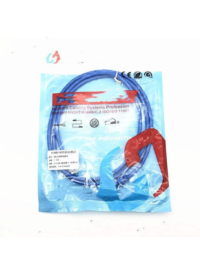 Generic Network Cable Household Super 6 Class 6 Gigabit High-speed 7 Class 10 Gigabit Router Computer Broadband 5 Class Network Cable 10 Meters-Color:Super Class 5 Network Cable Standard All Copper Blue-Line Length:3m  - Image 1