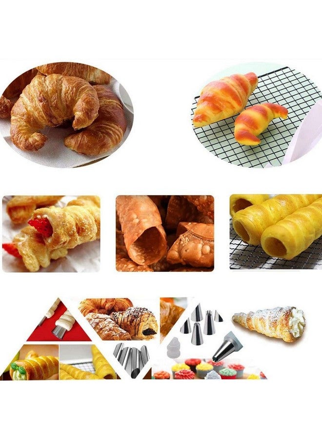 FantasyDay Non-stick Cream Cannoli Tubes, FantasyDay 19 Pcs Stainless Steel Cream Horn Molds Baking Cones Pastry Roll Horn Cannoli Shells with Clean Brush - Pastry Baking Set for Christmas Cake Anniversary Party - Image 3