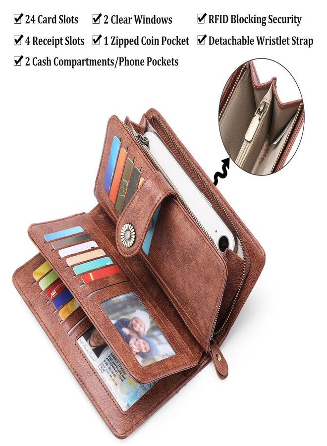 FALAN MULE Women's Wallet Genuine Leather RFID Blocking Large Capacity Trifold Ladies Wallet - Image 3