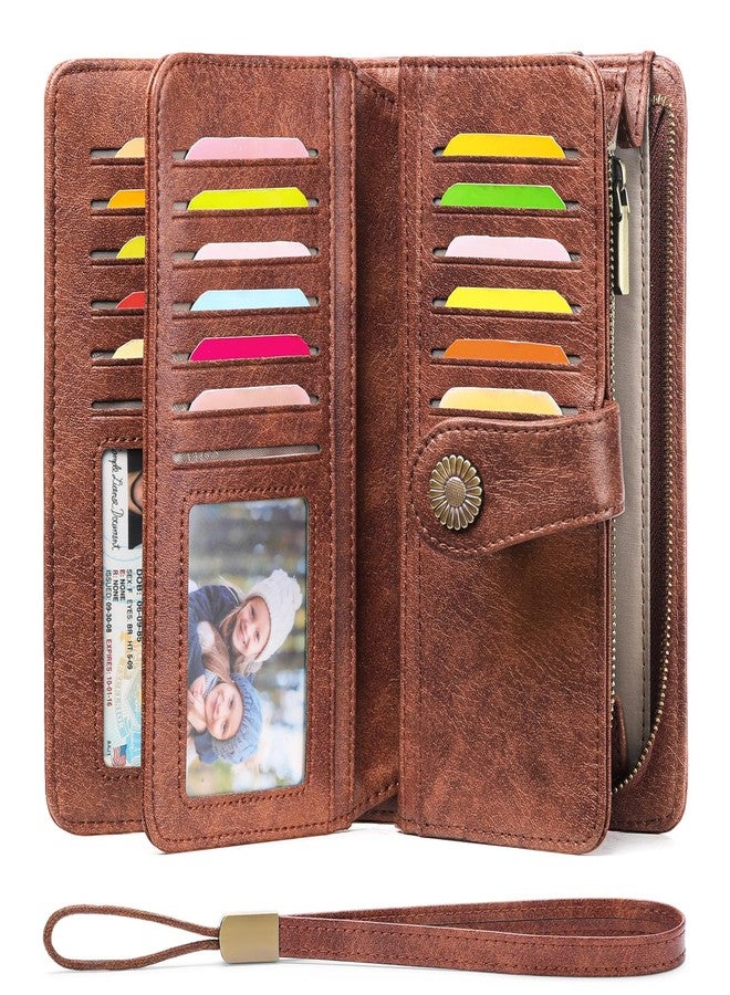 FALAN MULE Women's Wallet Genuine Leather RFID Blocking Large Capacity Trifold Ladies Wallet - Image 2