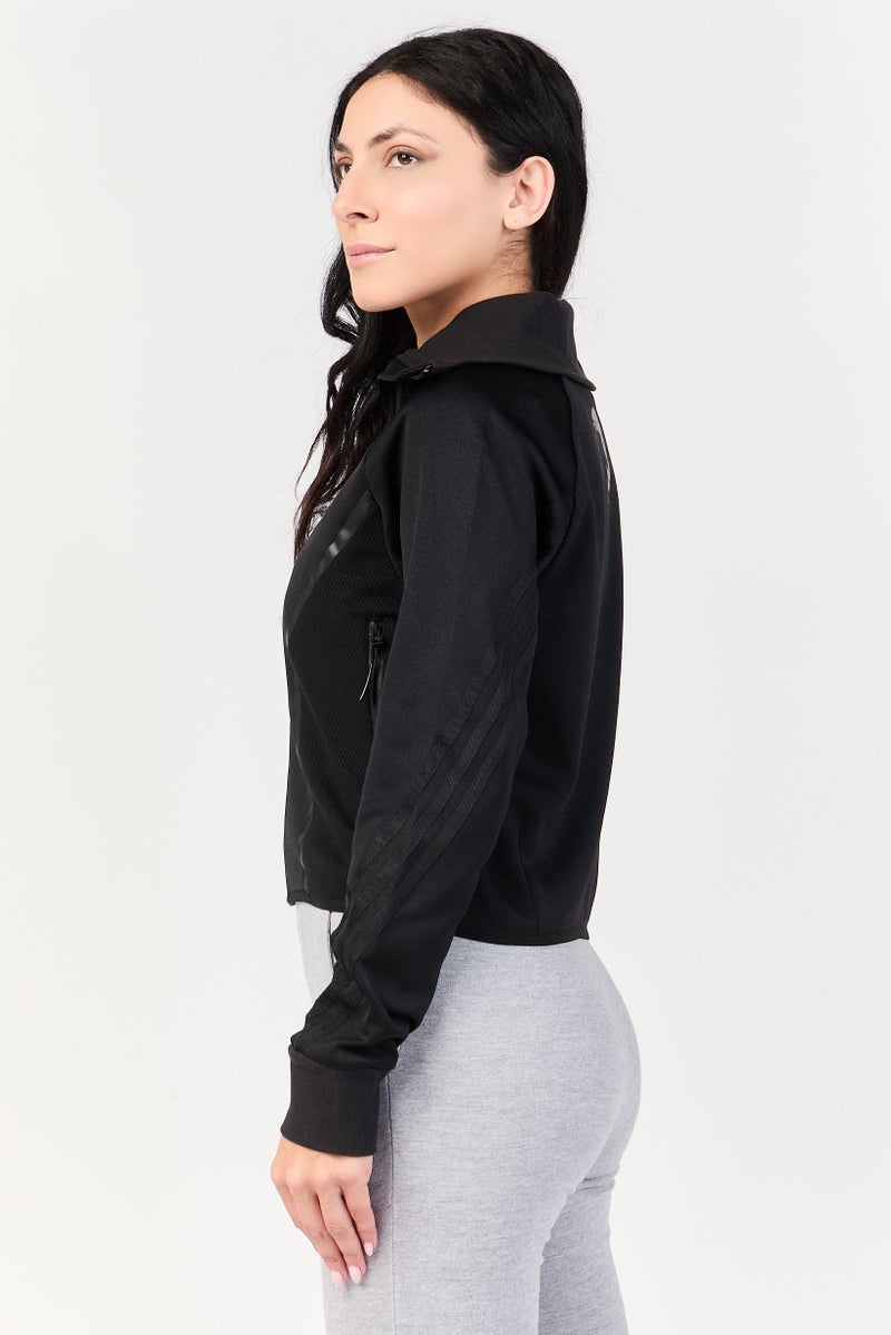 Adidas جاكيت قصير رياضي نسائي مناسب للتدريب، أسود - Image 3