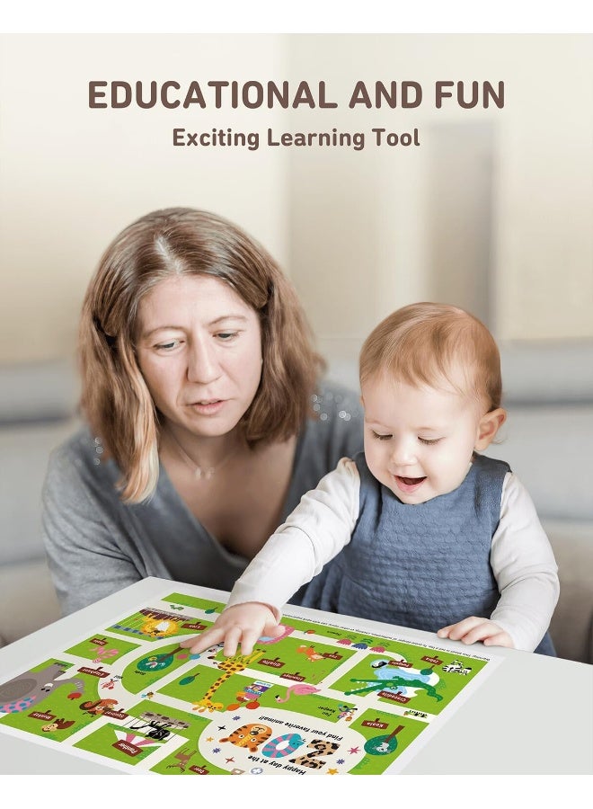 Babebay Disposable Stick-on Placemats 40 Pack for Baby & Kids & Toddler, Sticky Placemats Restaurant Table Mats 12" x 18" (Happy Zoo) - Image 5