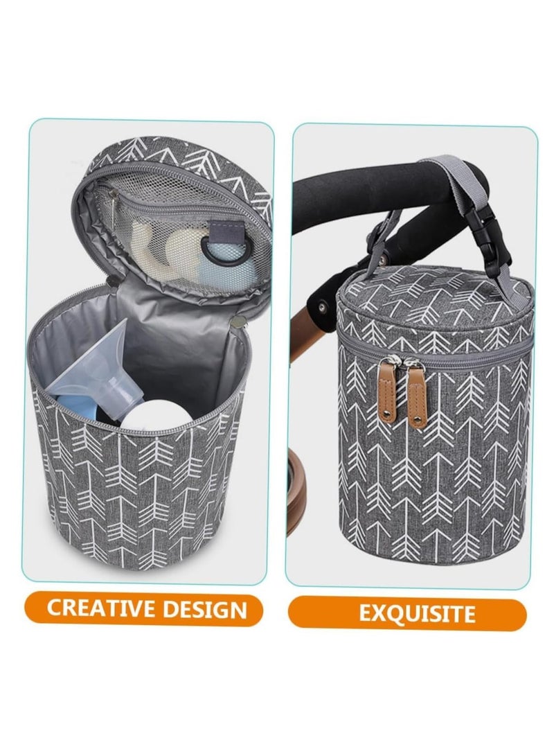 Sylqvxh Baby Bottle Insulation Bag - Food Stroller Cooler, Breastmilk Travel Cooler, Lunch Warmer Carrier for Bottles - Image 3