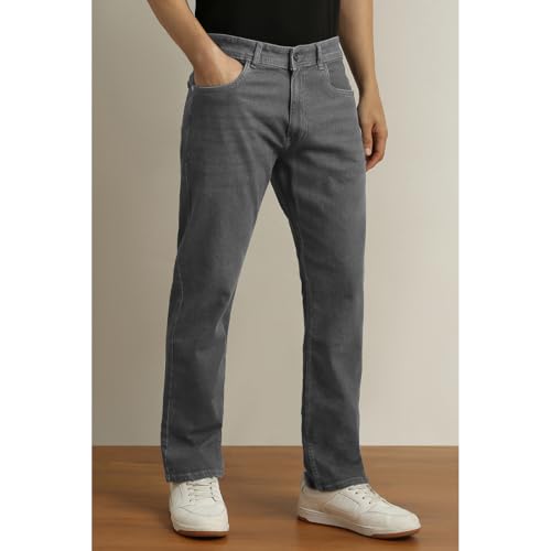 Peter England Men Grey Mid Wash Jeans - Image 3