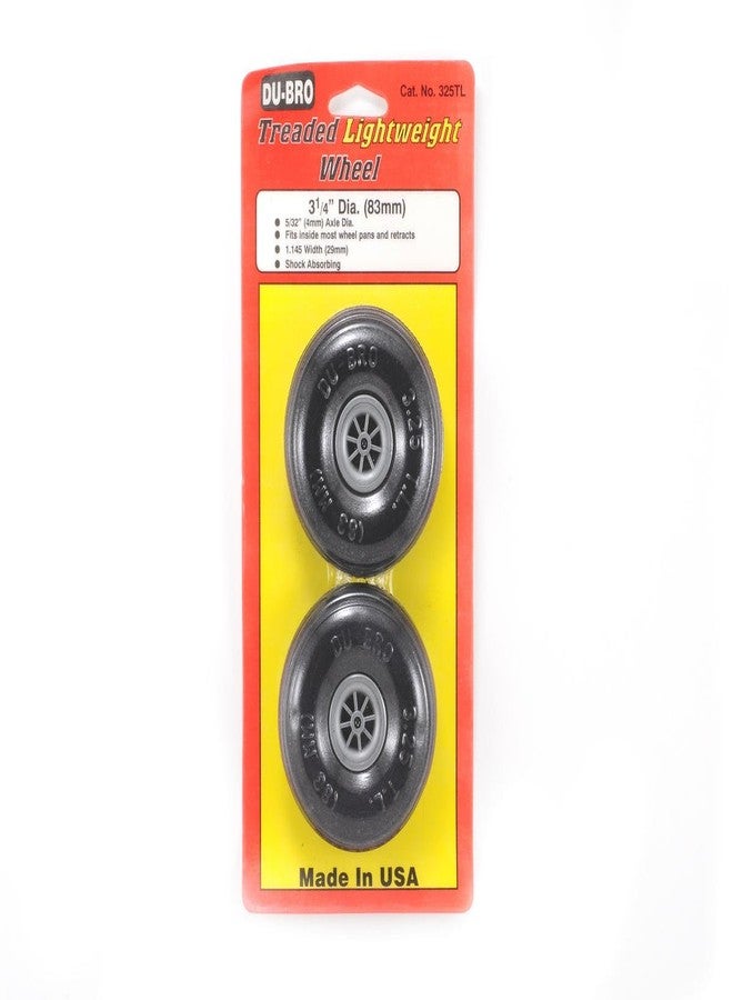Du-Bro 325TL 3-1/4" Diameter Treaded Lightweight Wheel (2-Pack) - Image 2