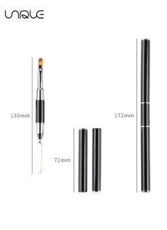 Unique 2-in-1 Dual-Ended Nail Brush and Spatula Set, 2pcs Stainless Steel Gel Nail Tools for Cuticle Removal and Nail Art Design, Perfect for Salon and DIY Use  - Image 2