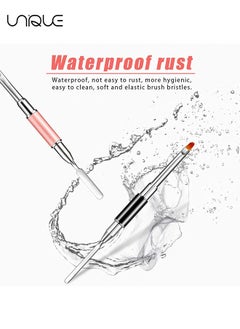 Unique 2-in-1 Dual-Ended Nail Brush and Spatula Set, 2pcs Stainless Steel Gel Nail Tools for Cuticle Removal and Nail Art Design, Perfect for Salon and DIY Use  - Image 5