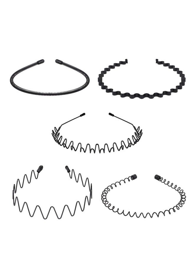 5pcs set of hair bands for men, invisible sports, anti slip bangs, hair clip, wash face headband, women's universal - Image 1