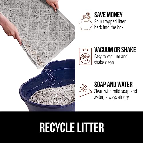 GORILLA GRIP Cat Litter Box Mat, 35x23, Water Resistant, US Designed Kitty Litter Trapping Mats, Easy to Clean, Scatter Control, Less Mess and Clean Floors, Kitten Supplies for Indoor Cats, Light Gray - Image 5