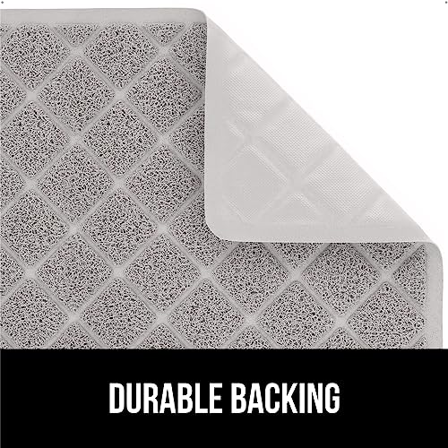 GORILLA GRIP Cat Litter Box Mat, 35x23, Water Resistant, US Designed Kitty Litter Trapping Mats, Easy to Clean, Scatter Control, Less Mess and Clean Floors, Kitten Supplies for Indoor Cats, Light Gray - Image 4