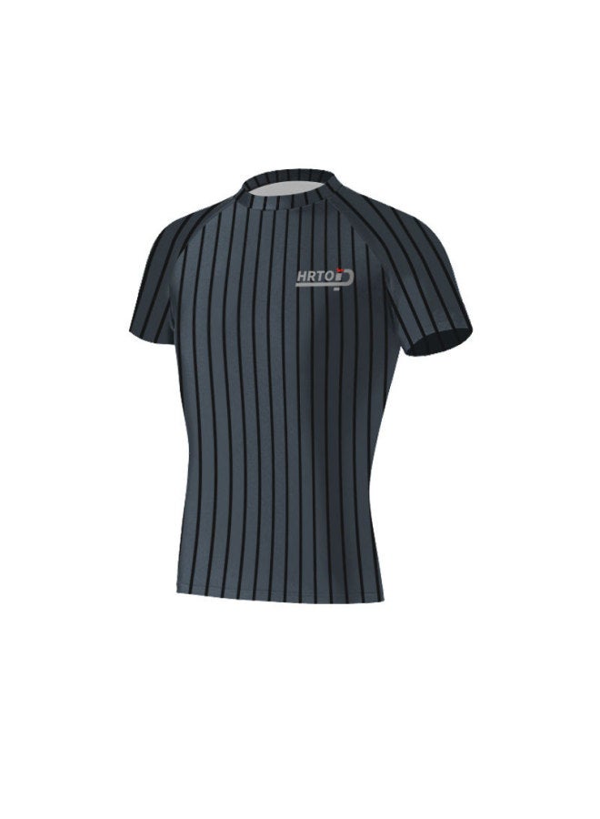 إسكدنيا بدلة سباحة للرجال سراويل سباحة بوكسر مضادة للإحراج مخططة للسباحة بأكمام قصيرة علوية لمعدات الربيع الساخن - اللون: مفرد - - Image 1